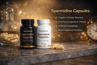 Capsules de Spermidine Rainwood OEM, Compléments Alimentaires Naturels de Qualité Alimentaire pour Adultes, Dose de 500 mg, Soutien Immunitaire