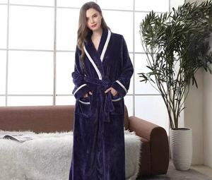 Peignoirs en polaire corail épais pour l'automne/hiver, <span class=keywords><strong>grande</strong></span> <span class=keywords><strong>taille</strong></span>, peignoirs en flanelle personnalisés, peignoirs thermiques chauds - Product Image 4