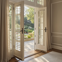 Porte à persiennes pliable en PVC RG avec un design moderne pour salon, placard, buanderie et espaces intérieurs