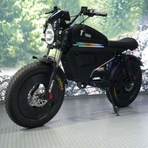 Bicicleta Eléctrica de Carretera Guerrero Negro con Espejo Retrovisor y Motor en el Buje Trasero de Aleación de Aluminio para Nieve sin Escobillas con Batería de Litio - Product Image 5