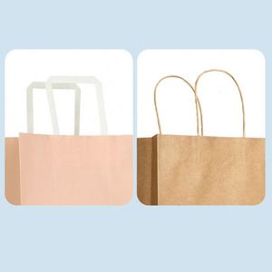 Sacs en papier kraft personnalisés en gros pour emballage alimentaire à emporter, impression de logo pour pâtisseries, thé au lait, cadeaux et autres promotions - Product Image 4