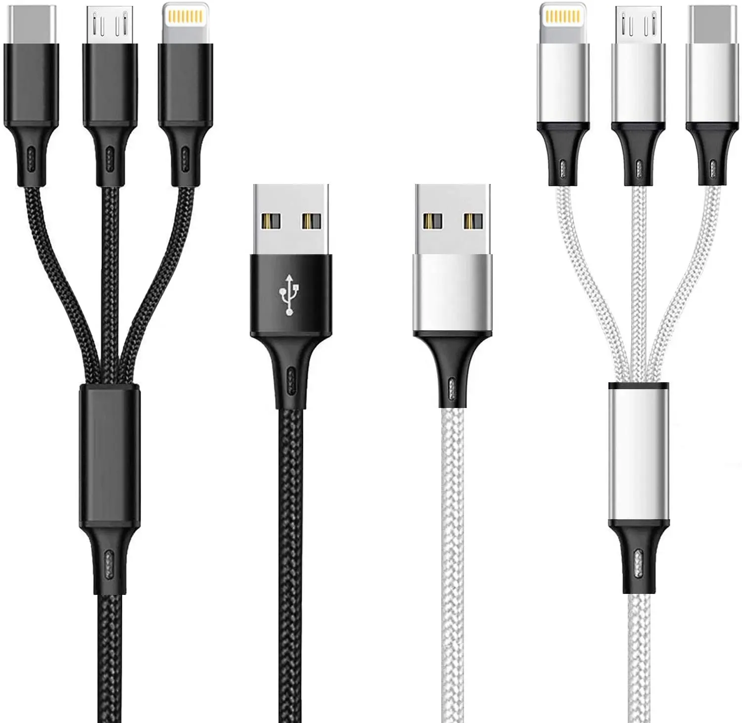 Custom logo Multi USB Charging Cable 3A 3 in 1 Fast Charger Cord Connector