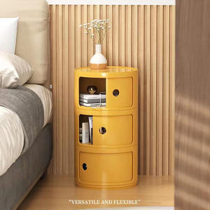Modern Simple Small <strong>Bedside</strong> <strong>Table</strong> with Storage Cabinet <strong>Narrow</strong> Design for Bedroom Plastic Material - Product Image 1