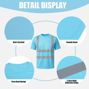 Camiseta de Alta Visibilidad con Diseño Personalizado, Camisetas de Trabajo de Construcción, Ropa Reflectante, Camiseta de Seguridad para Hombre - Product Image 4