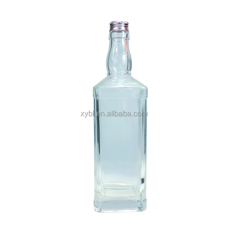 Bouteille en verre avec étiquette personnalisée Vin 500ml 700ml 750ml Verre clair Gin Rhum Whisky Bandy Vodka Bouteilles de vin