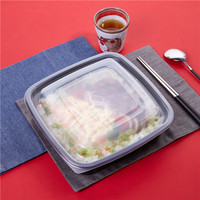 Contenants alimentaires jetables biodégradables en plastique PET transparent écologique en gros avec couvercles, boîtes à lunch multiples, logo personnalisé, pour pain