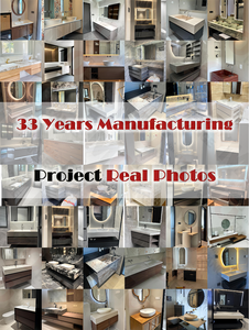 Tocador Baño Lavabo Gabinete Combinación Cerámica Integrada Rectángulo Fino Borde Vanidad Gabinete individual Lavabo de baño - Product Image 4