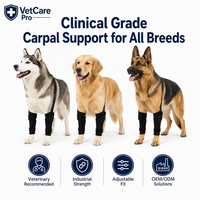 Attelle carpienne bilatérale respirante en néoprène pour chien avec éclisses métalliques amovibles, support articulaire pour pattes avant pour chiens en convalescence S/M/L/XL