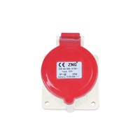 Prise industrielle droite ZNG-324 à montage sur panneau, 32A, 4 broches, 3 phases 3P+PE, pour générateur