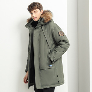 <span class=keywords><strong>Parka</strong></span> d'hiver épaisse à capuche en fausse <span class=keywords><strong>fourrure</strong></span> imperméable, manteau chaud tendance pour homme, design personnalisé, fabrication en usine - Product Image 4