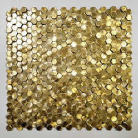 Mosaïque en métal en aluminium massif Conception de surface haute et basse personnalisée pour intérieur moderne pour murs de chambre à coucher de salon de salle de bain