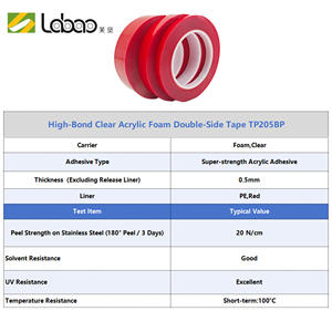 Transparent Acrylic Foam Double-Sided <strong>Tape</strong> 0.5mm TP205BP,High Bond Clear <strong>VHB</strong> Mounting <strong>Tape</strong> for Glass Metal Panel Bonding,OEM/ODM - Product Image 4