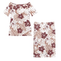 Robes décontractées personnalisées avec logo traditionnel hawaïen pour femmes, élégantes, uniformes, à bas prix, vente en gros, ensemble de robes élastiques grandes tailles