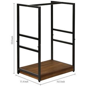 Porta Legna Moderno 2027 in <span class=keywords><strong>Metallo</strong></span> Resistente con Base in Legno, Robusto Supporto per Legna <span class=keywords><strong>da</strong></span> Ardere - Product Image 2