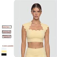 Set Olahraga Wanita Desain Rompi Kerah Kotak, Bahan Bernapas, Push-up, untuk Gym dan Fitness, Ropa Conjunto De Yoga Mujer