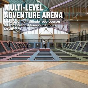 Salle de sport intérieure tout-en-un avec parc de trampolines, parcours ninja et mur d'escalade - <span class=keywords><strong>Série</strong></span> de couleurs Morandi, design modulaire - Product Image 3
