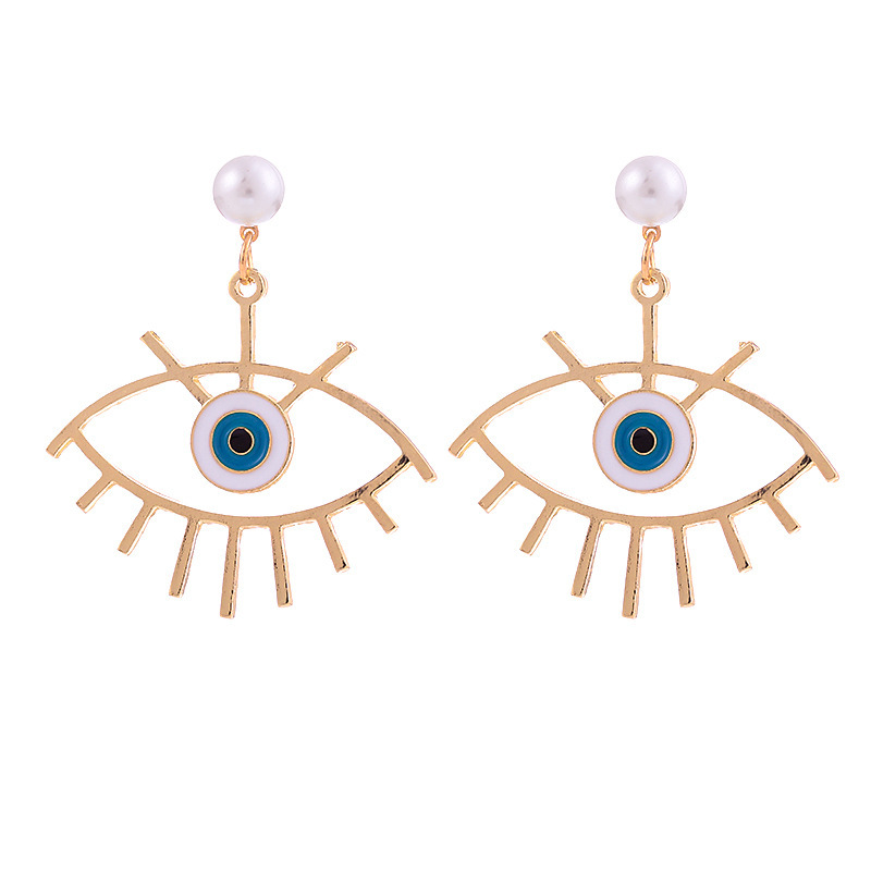 Fashion Gold Pearl Earrings Eye For Women Wholesale Nx204213