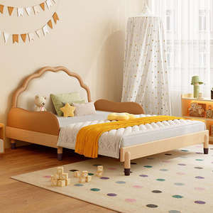 Letto per Bambini Moderno Estraibile con Disegni Cartoon, in Legno con Sponde di Sicurezza, Resistente ed Estensibile, Set Letto per Bambini in Pelle Morbida - Product Image 6