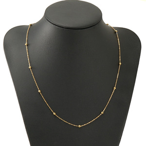 Zogxin Beaded Necklace 45cm Gold Chain Round Ball Design Everyday Wear - Product Image 4
