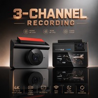 Caméra de recul 1080P avec écran IPS 3 pouces, DVR 3 voies, WiFi, batterie 150 mAh, Type-C, 64 Go, capteur G, enregistrement automatique, garantie 1 an