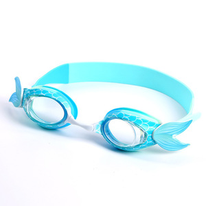 Gafas de natación de sirena para niños, color rosa y morado, de silicona, antivaho, de alta definición - Product Image 4