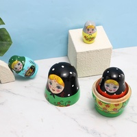 Vente en gros usine Matryoshka russe 5 couches Fille à gros ventre Artisanat en bois Cadeau de voyage Décoration Transfrontalier Moderne Simple