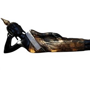 Statue de Bouddha inclinable en céramique – Décoration Art Déco artisanale et mobile pour Diwali, mariages et Pâques - Product Image 1