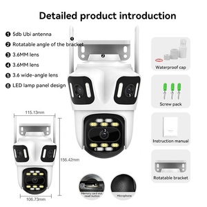 Nhanh chóng vận chuyển nhà máy Giá 3 + 3 + 3MP Full HD ba ống kính không dây Wifi máy ảnh PTZ IP CCTV máy ảnh 360 ngoài trời wifi an ninh máy ảnh - Product Image 4