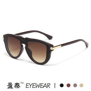 Yingtai Eyewear <b>Oversized</b> <b>Sunglasses</b> Plastic And Metal Frame UV400 Protection Unisex Street Style - Product Image 2