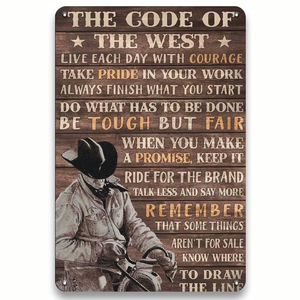 Targa in Metallo Stile Cowboy con Colt Tex e Patch, Insegna Retrò in Latta, Decorazione da Parete per Casa, Giardino, Cucina, Pub, Bar, Caffè, Man Cave, 12x18 Pollici - Product Image 3