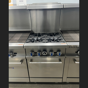 Cuisinière à gaz professionnelle en acier inoxydable robuste à 4 ou 6 brûleurs avec <span class=keywords><strong>four</strong></span> à convection pour cuisine de restaurant - Product Image 2