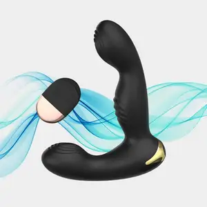 Giocattoli per adulti massaggio prostatico telecomando vibrante maschio nero anale Plug gay