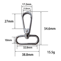 Mousquetons d'escalade à plaque large 32 mm en alliage de zinc, mousquetons pivotants à ressort pour colliers de chien et sacs