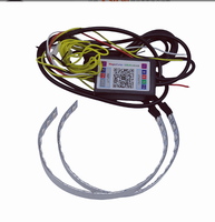 Kit de luces decorativas RGB AILECAR de 12V para faros de coche, control por aplicación móvil, efectos Halo personalizables, 7 colores, LED de alto brillo