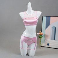 Prix usine Satin matériel femmes Fitness danse vêtements d'entraînement dames Sexy 3 pièces grande taille taille basse court pôle Dancewear