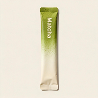 Sachet en plastique thermoscellable à impression numérique pour thé vert matcha, sachet debout pour poudre de matcha, fermeture éclair refermable
