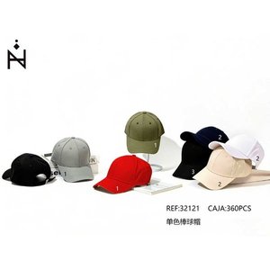 Cappellino da baseball in cotone tinta unita, unisex, regolabile, per sport all'aria aperta e abbigliamento casual - Product Image 1