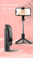 L11 Mini Palo Selfie Portátil con Control Remoto, Trípode de Acero Inoxidable Ajustable y Giratorio de 360 Grados