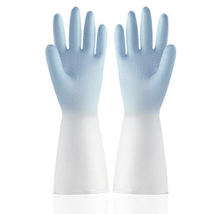 Gants en caoutchouc pour la maison, 32 cm, fins, imperméables, couleur unie, en latex, pour la vaisselle et le nettoyage domestique - Product Image 2