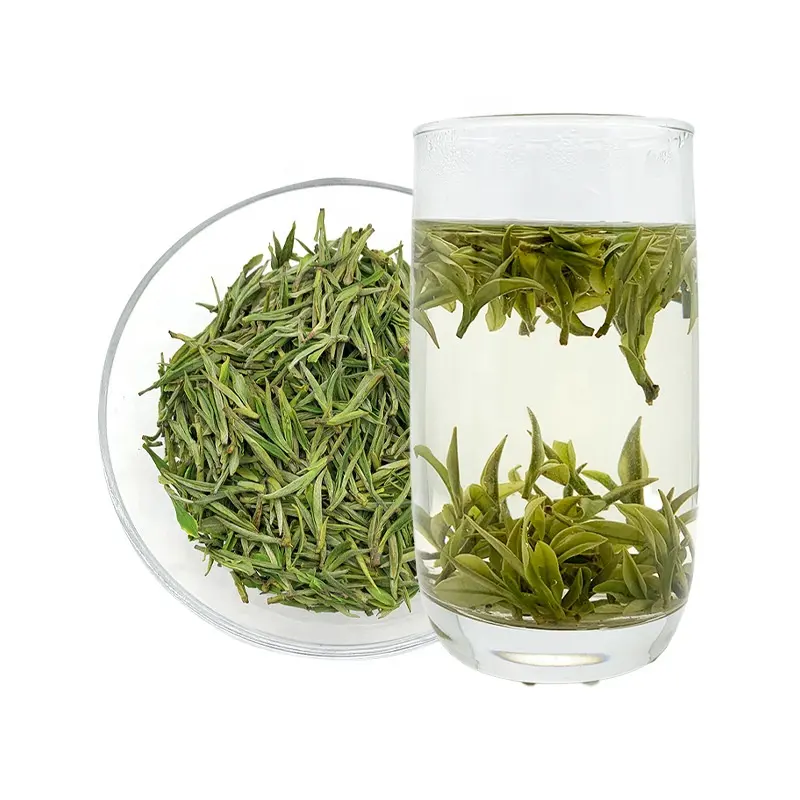1 kg produit de haute qualité thé vert Anji blanc chinois célèbre feuilles de thé en vrac boîte en fer blanc sac en papier gratuit Simple Texte autocollant