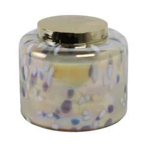 Candela Profumata Decorativa Macchiettata con Coperchio, Stile Pilastro, per Uso Interno ed Esterno - Product Image 3