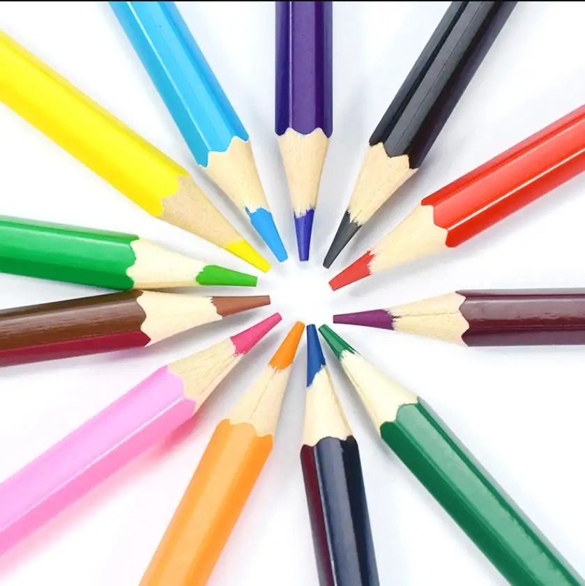 Sıcak satış sanatçı renkli kalem seti teneke kutu çocuklar renkli kalem