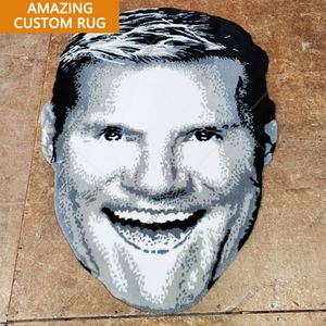 Alfombra de área tuftada de acrílico con forma personalizada, diseño de alfombra troquelada a medida, alfombra de letras pequeñas al por mayor, tejida, 4kg/m² - Product Image 3