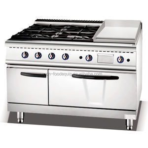 Cuisinière à gaz autoportante de 900mm Cuisinière à 4 brûleurs et gril <span class=keywords><strong>Lave</strong></span> Rock avec four pour restaurant - Product Image 5
