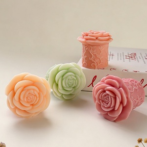 Molde de silicona UNIMOUND para velas aromáticas con forma de columna de rosas, modelo 3D de rosa con textura de árbol, apto para horno, para bricolaje creativo. - Product Image 2