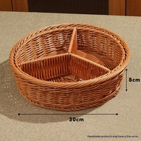 Corbeille de rangement pour fruits en plastique tressé souple, compartimentée et amovible, au design minimaliste, pour table basse de salon et collations
