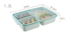 Fiambrera Bento de tamaño <span class=keywords><strong>pequeño</strong></span> sin Bpa de diseño moderno, contenedor de almacenamiento de alimentos de 3 compartimentos para <span class=keywords><strong>microondas</strong></span> para niños - Product Image 5