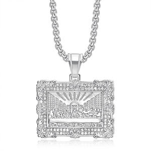 Collar con Dije de La Última Cena Estilo Hip Hop con Circonitas Cúbicas Incrustadas Joyería de Moda de Acero Inoxidable 316 para Hombre y Mujer Venta al por Mayor 2025 - Product Image 4