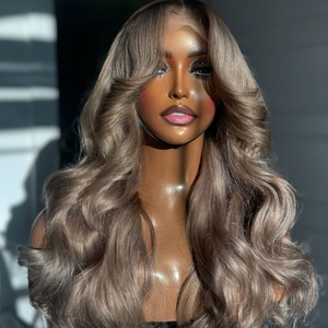 Pelucas de Cabello <span class=keywords><strong>Humano</strong></span> Vietnamita 100% con Ondas Corporales Rubias Ceniza, Tendencia 2026, Encaje Transparente HD 13x4 para Mujeres Negras - Product Image 1