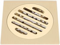Grille de vidange de sol carrée en laiton moderne anti-odeur pour salle de bain d'hôtel, surface électroplaquée élégante